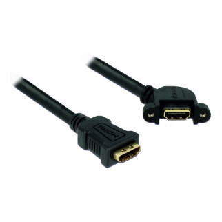 Перехідник моніторний Delock HDMI F/F (адаптер) 0.25m D=7.3mm 110° Panel Mount чорний (70.08.5101) - Інтернет-магазин спільних покупок ToGether