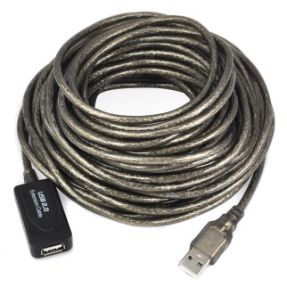 Подовжувач пристроїв активн Lucom USB2.0 A M/F (Active) 15.0m D=5.0mm AWG22 Ferrite Nickel прозорий (78.01.4366) - Інтернет-магазин спільних покупок ToGether