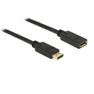 Кабель монітора-сигнальний Delock DisplayPort M/F  5.0m v1.2 4K@60Hz 19pin D=7.3mm Cu чорний (70.08.3812) - Інтернет-магазин спільних покупок ToGether