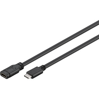 Кабель пристроїв-подовжувач Goobay USB Type-C M/F (USB3.0) 1.0m 3A чорний (75.04.5393) - Інтернет-магазин спільних покупок ToGether
