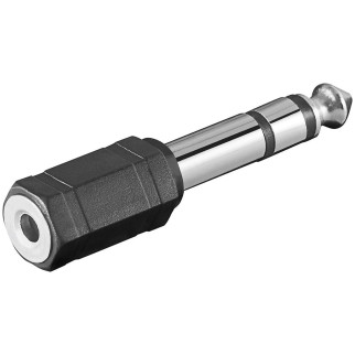 Перехідник аудіо Goobay Jack 3.5mm 3pin-6.3mm F/M адаптер Stereo Plastic чорний (75.01.1100) - Інтернет-магазин спільних покупок ToGether