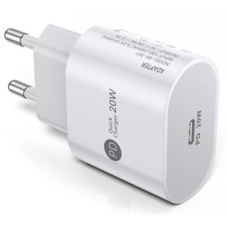 Зарядний пристрій Lucom IEC Schuko - USB Type-C M/F адаптер PD 20W Fast charging Білий (62.09.8347) - Інтернет-магазин спільних покупок ToGether