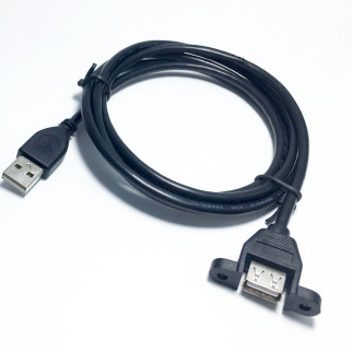 Кабель пристроїв Lucom USB2.0 A M/F 1.0m AWG24+28 PanelMount D=4.5mm Gold Чорний (62.09.8333) - Інтернет-магазин спільних покупок ToGether