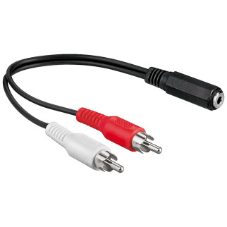 Перехідник аудіо Lucom Jack 3.5mm 3pin-RCAx2 F/M 0.2m Red/White Чорний (62.09.8336) - Інтернет-магазин спільних покупок ToGether