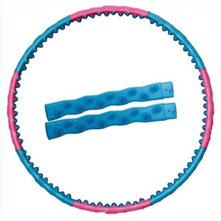 Обруч Hoop Super Wide магнітний 80 масажних елементів в 2 ряди 105 см Рожево-блакитний - Інтернет-магазин спільних покупок ToGether