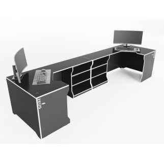Геймерський стіл ZEUS Revolver 3 чорний/білий - Інтернет-магазин спільних покупок ToGether