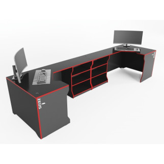 Геймерський стіл ZEUS Revolver 3 чорний/червоний - Інтернет-магазин спільних покупок ToGether