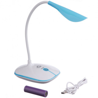 Лампа настільна світлодіодна з акумулятором біла з блакитним A-PLUS OJ-880 - Інтернет-магазин спільних покупок ToGether