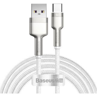 Кабель Baseus Cafule Metal Data Type-C 66W (2m) (white) - Інтернет-магазин спільних покупок ToGether