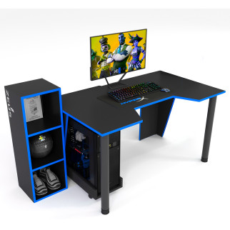 Геймерський стіл ZEUS-Game GAMER-4 чорний-синій - Інтернет-магазин спільних покупок ToGether