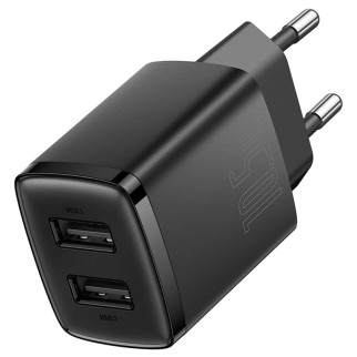 Мережевий зарядний пристрій Baseus Compact 10,5W (2 USB) (black) - Інтернет-магазин спільних покупок ToGether