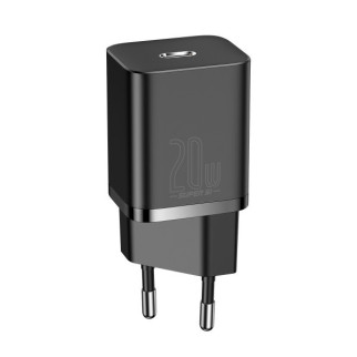 Мережевий зарядний пристрій Baseus Super Silicone PD Charger 20W (1Type-C) (чорний) - Інтернет-магазин спільних покупок ToGether