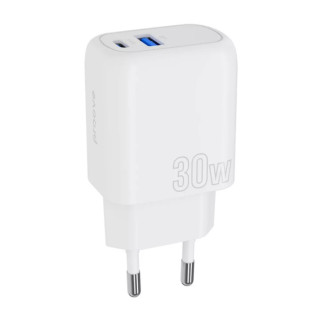 Мережевий зарядний пристрій МЗП Proove Silicone Power Plus МЗП 30W (Type-C + USB) (white) - Інтернет-магазин спільних покупок ToGether
