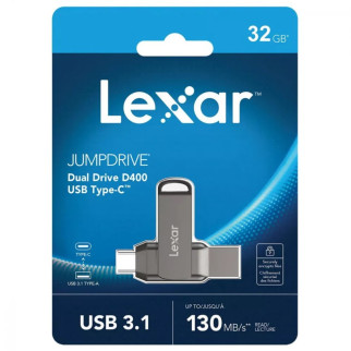Накопичувач OTG LEXAR JumpDrive D400 USB to Type-C (USB 3.1) 32GB - Інтернет-магазин спільних покупок ToGether