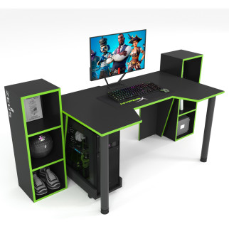 Геймерський стіл ZEUS-Game™ GAMER-5 чорний-лайм - Інтернет-магазин спільних покупок ToGether