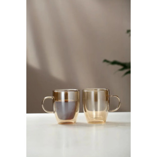 Набір чашок із подвійними стінками Vittora Gold VT-5305-270 2 шт 270 мл золотистий - Інтернет-магазин спільних покупок ToGether