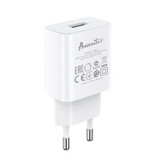 Мережевий зарядний пристрій Avantis A820 (1USB/2.4A)- білий - Інтернет-магазин спільних покупок ToGether