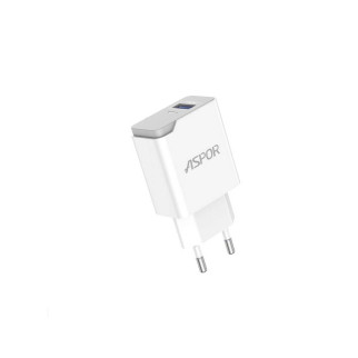 Мережевий зарядний пристрій Aspor A827 IQ (USB/2.4A)- білий - Інтернет-магазин спільних покупок ToGether