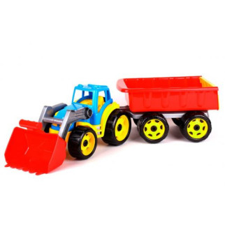 Трактор з ковшем і причепом ТехноК синій - Інтернет-магазин спільних покупок ToGether