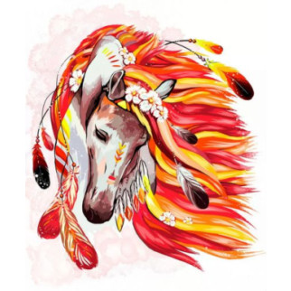 Картина за номерами "Вогняна кінь" укр - Інтернет-магазин спільних покупок ToGether