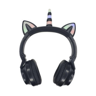 Дитячі бездротові Bluetooth навушники OPT-TOP єдиноріг з котячими вушками STN-27 Чорні (1756375343) - Інтернет-магазин спільних покупок ToGether