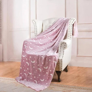 Плед м'який для дітей OPT-TOP Magic Blanket світиться в темряві з зірками 120x150 см рожевий (2064990465) - Інтернет-магазин спільних покупок ToGether