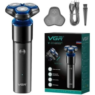 Бритва електрична для чоловіків роторна для вологого та сухого гоління водонепроникна VGR V-325 (209350642) - Інтернет-магазин спільних покупок ToGether