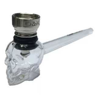 Трубка курильна скляна з охолодженням DK Череп DK-8587 Silver (15669-hbr) - Інтернет-магазин спільних покупок ToGether