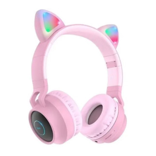 Бездротові накладні навушники Hoco W27 з мікрофоном Led підсвітка рожеві - Інтернет-магазин спільних покупок ToGether