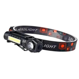 Налобний ліхтар на акумуляторі 2в1 KX-212 9074 Black HeadLight - Інтернет-магазин спільних покупок ToGether