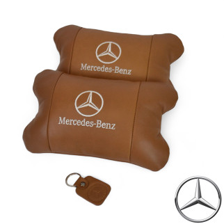 Комплект 2шт для підголівника Mercedes-Benz, виготовлених з натуральної коричневої шкіри. Комфорт в авто - Інтернет-магазин спільних покупок ToGether