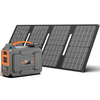 Зарядна станція з сонячною панеллю та розеткою PowKey R100, 100 Ватт, 27 000 мАг - Інтернет-магазин спільних покупок ToGether
