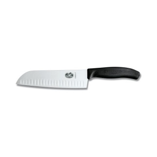 Кухонний ніж Victorinox SwissClassic Santoku з повітряними кишенями 170 мм у блістері Чорний (6.8523.17B) - Інтернет-магазин спільних покупок ToGether