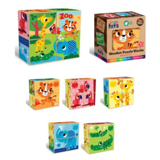 Кубики деревʼяні "Colourful Zoo" (4 шт) - Інтернет-магазин спільних покупок ToGether