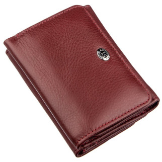 Компактний жіночий гаманець на кнопці ST Leather 18885 Темно-червоний - Інтернет-магазин спільних покупок ToGether