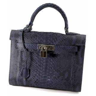 Жіноча сумка Piton Bags зі шкіри пітона 25х27х11 см Синя (DN32803) - Інтернет-магазин спільних покупок ToGether