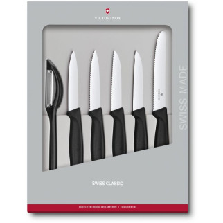 Набір кухонних овочевих ножів та овочечистки Victorinox Swiss Classic Paring Set 6 предметів Чорний (6.7113.6G) - Інтернет-магазин спільних покупок ToGether