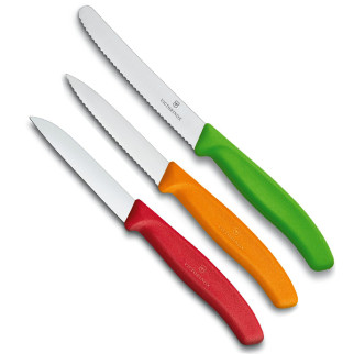 Набір кухонних овочевих ножів Victorinox Swiss Classic Paring Set 3 шт Різнокольорові (6.7116.32) - Інтернет-магазин спільних покупок ToGether