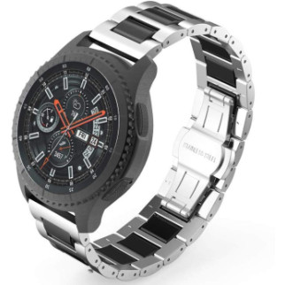 Ремінець BeWatch сталь-кераміка 22 мм Samsung Galaxy Watch 46 mm Silver Black (1026411) - Інтернет-магазин спільних покупок ToGether
