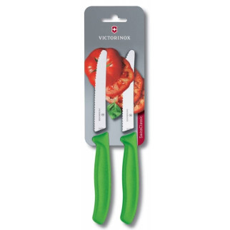 Набір кухонних овочевих ножів Victorinox TomatoSausage 11 см 2 шт. Зелені (6.7836.L114B) - Інтернет-магазин спільних покупок ToGether