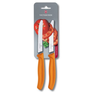 Набір кухонних овочевих ножів Victorinox TomatoSausage 11 см 2 шт Помаранчеві (6.7836.L119B) - Інтернет-магазин спільних покупок ToGether