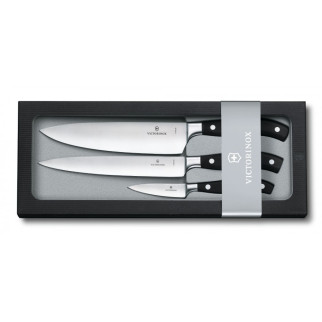 Набір кухонних кованих ножів Victorinox Forged Сhef's Grand Maitre 3 шт Чорні (7.7243.3) - Інтернет-магазин спільних покупок ToGether