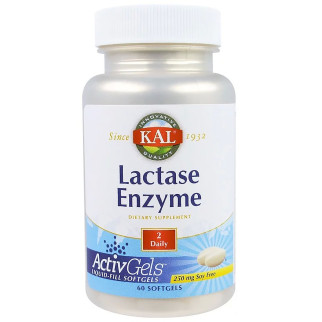Лактаза Lactase Enzyme KAL 250 мг 60 гелевих капсул - Інтернет-магазин спільних покупок ToGether