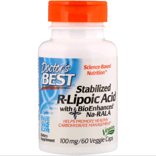 R-Ліпоєва кислота Doctor's Best R-Lipoic Acid 100 мг 60 капсул (DRB00123) - Інтернет-магазин спільних покупок ToGether