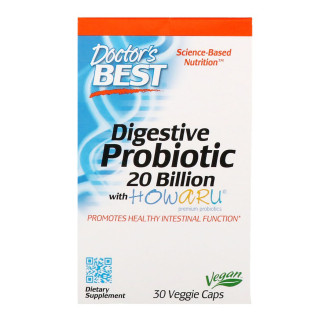 Пробіотики Doctor's Best Digestive Probiotic 20 МЛРД ДЕЯКЕ 30 вегетаріанських капсул (DRB00362) - Інтернет-магазин спільних покупок ToGether