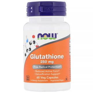 Глутатіон, Glutathione, Now Foods, 250 мг, 60 вегетаріанських капсул - Інтернет-магазин спільних покупок ToGether