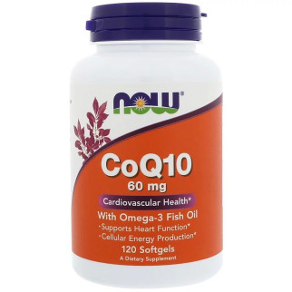 Коензим Q10 з Риб'ячим Жиром, CoQ10 with Omega-3, Now Foods, 60 мг, 120 гелевих капсул - Інтернет-магазин спільних покупок ToGether