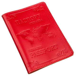 Шкіряна обкладинка на паспорт з карткою та рамкою SHVIGEL 13981 Червона - Інтернет-магазин спільних покупок ToGether