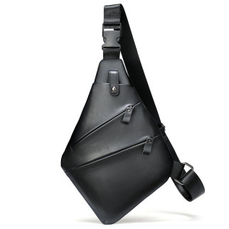 Практична сумка через плече шкіряна 14997 Vintage Чорна - Інтернет-магазин спільних покупок ToGether