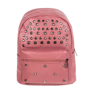 Рюкзак міський BackPack Заклепки Rivets Кожзам 30х23х12 см Рожевий (22473) - Інтернет-магазин спільних покупок ToGether